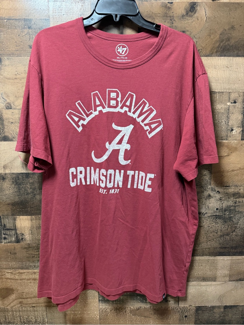’47 Brand Alabama Crimson Tide T Shirt Men XXL Red NCAA Football Distressed Logo